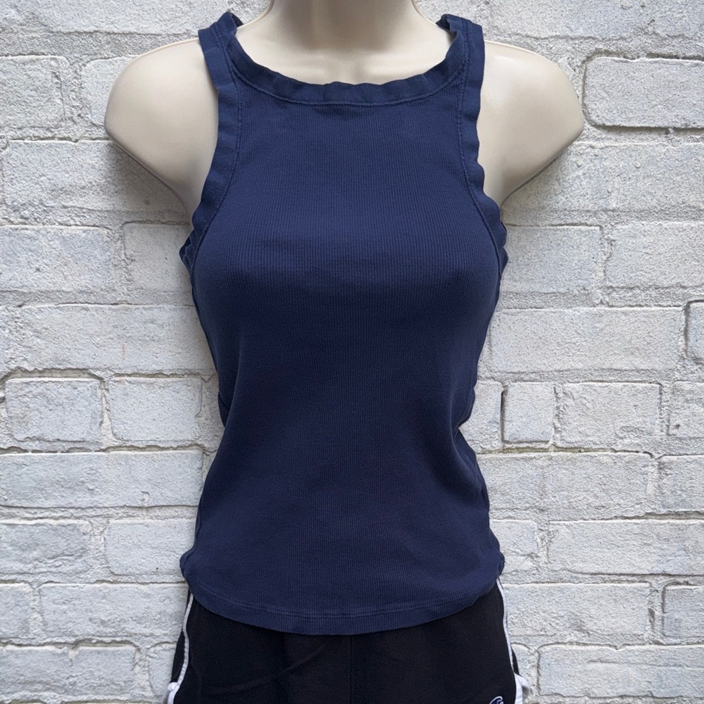 NILI LOTAN Ribbed Cotton Tank Top
